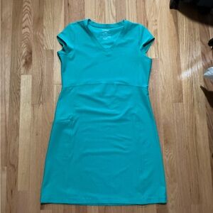 L.L. Bean Turquoise V-Neck dress Sz. Large